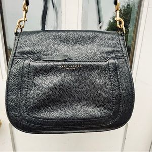 Marc Jacobs Black Leather Saddle Bag Crossbody